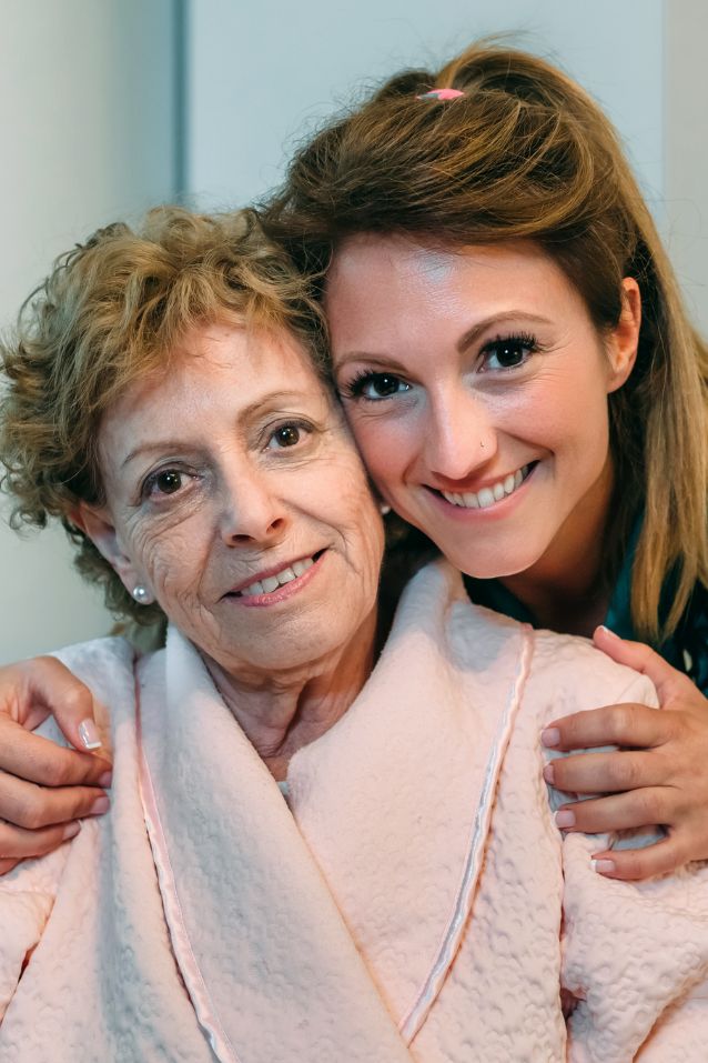 caregiver providing 24 hour care to senior